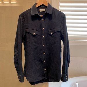Taylor Stitch western shirt in indigo crepe
